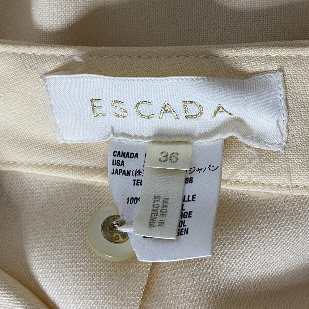 Escada Pants Trousers Cream Dressy Wide leg-10" 4 - Picture 8 of 14
